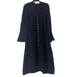 COMMENSE Black Long Cardigan Button Front Sweater Dress size XL